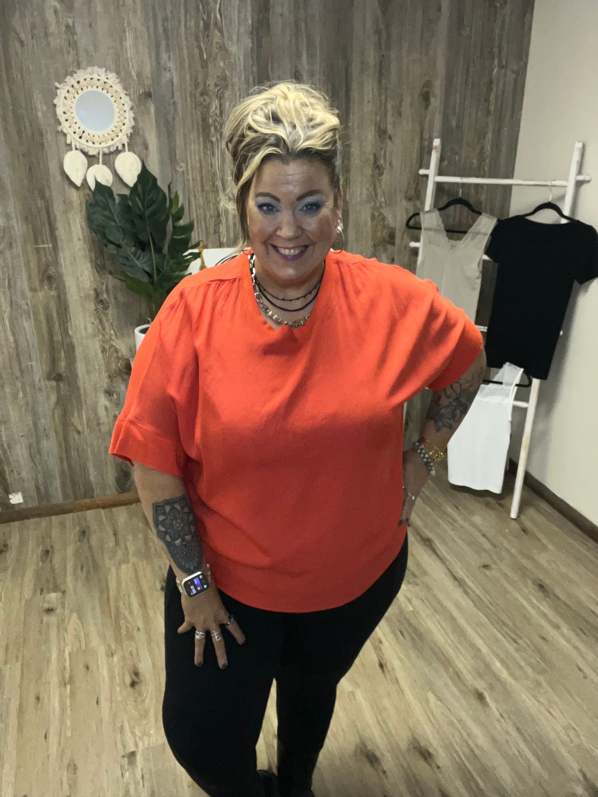 COZY BURNT DOLMAN SLEEVE