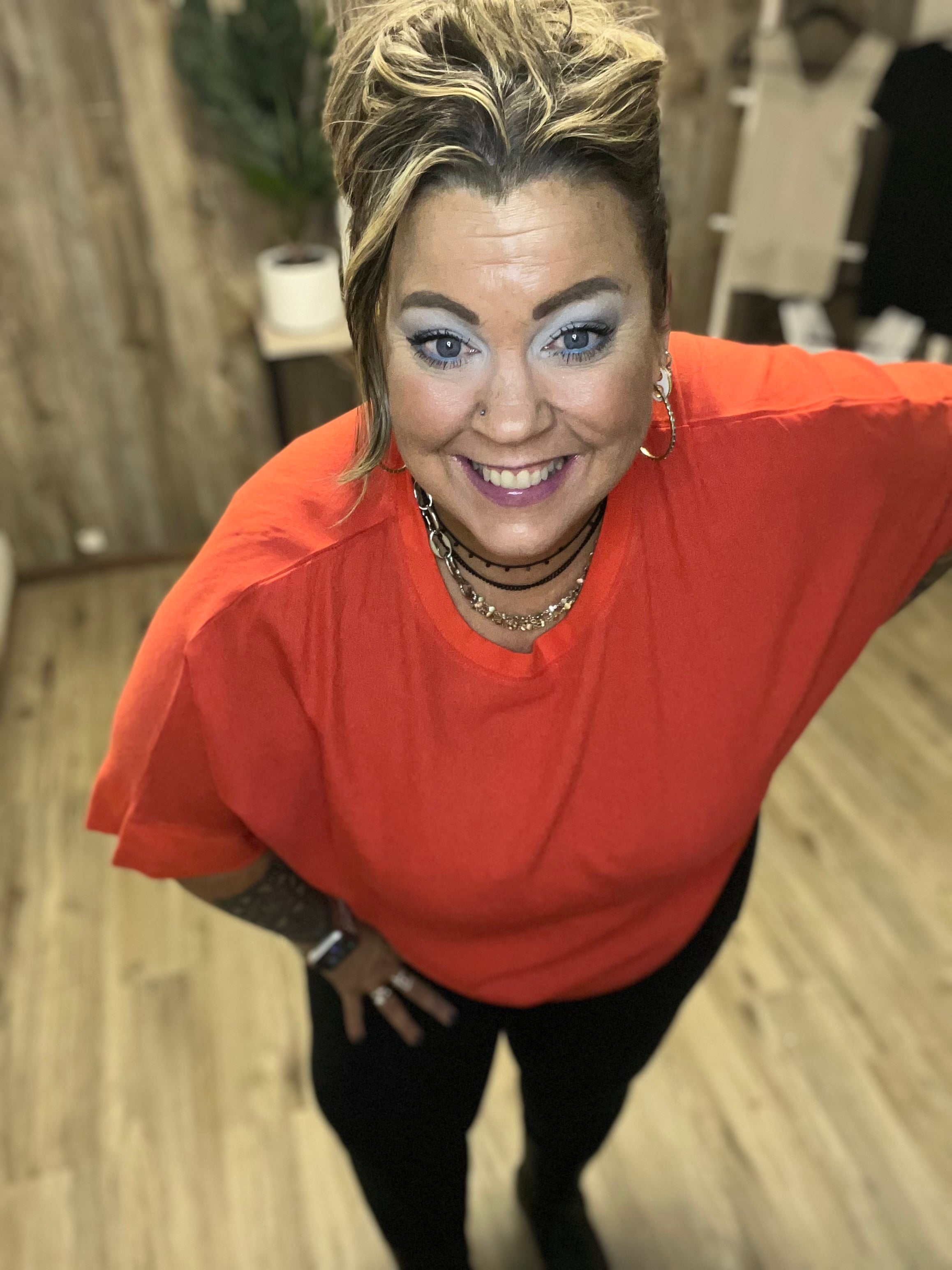 COZY BURNT DOLMAN SLEEVE