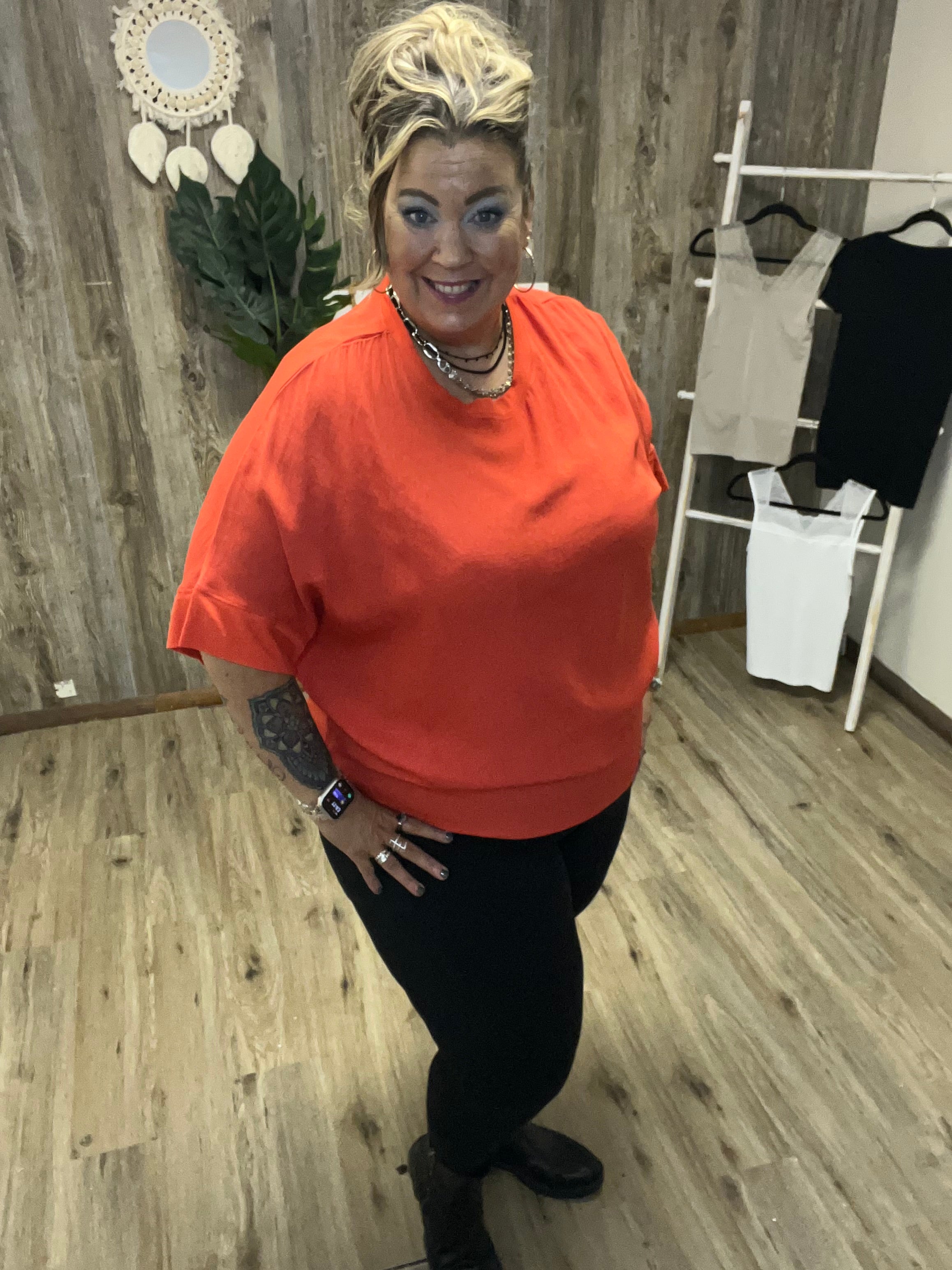 COZY BURNT DOLMAN SLEEVE