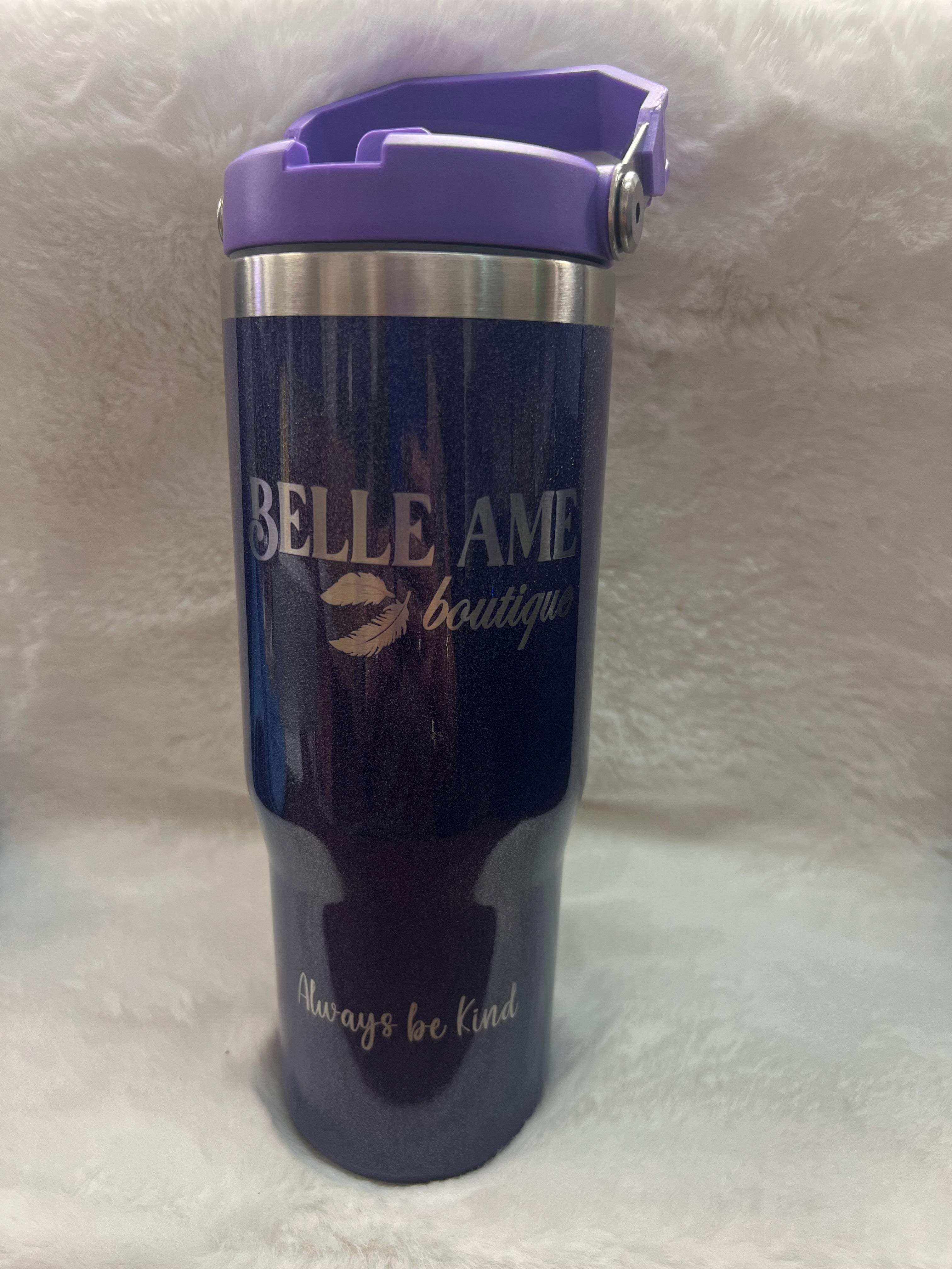 BELLE AME FLIP TOP CUPS WITH LID AND STRAW