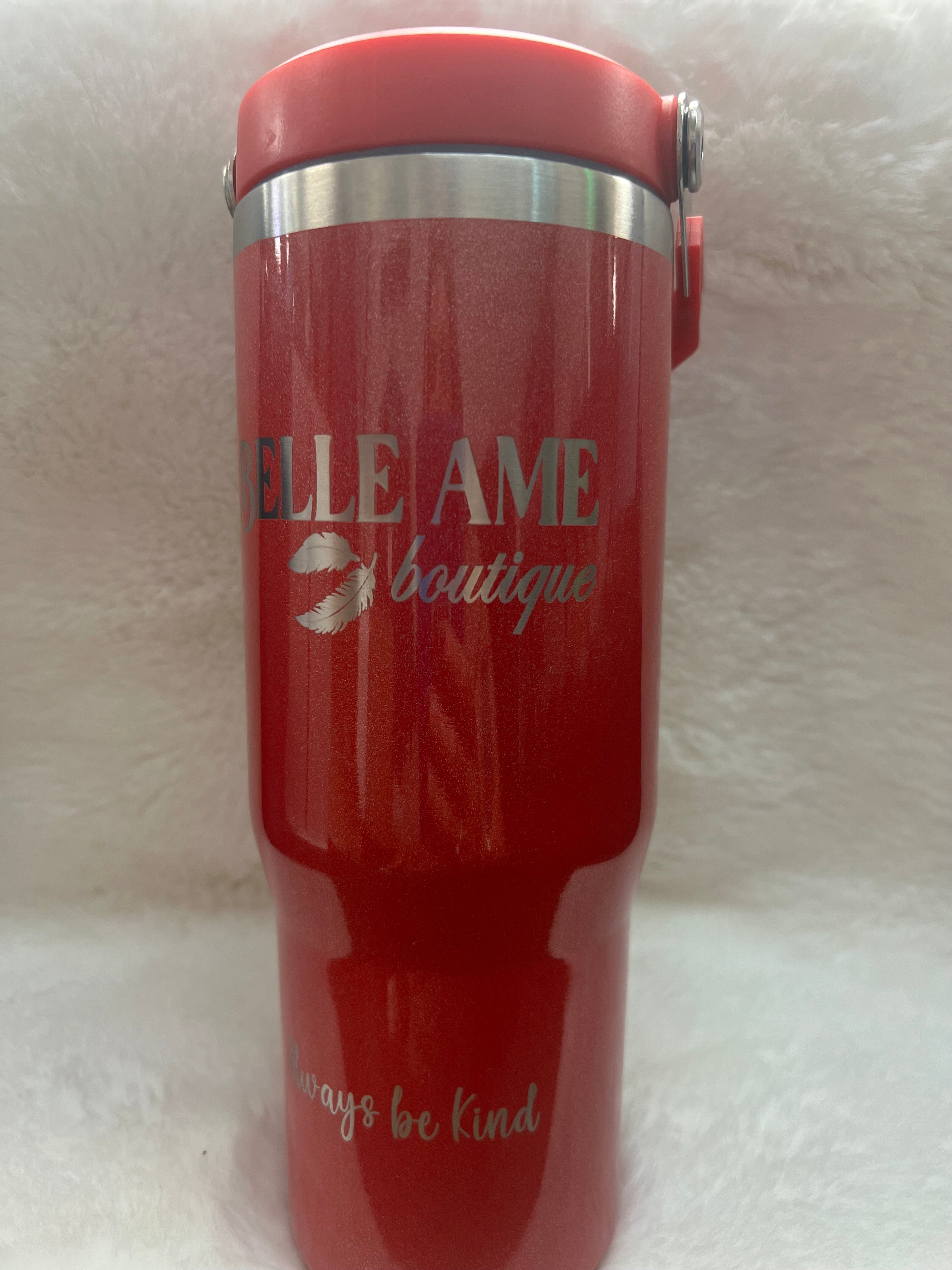 BELLE AME FLIP TOP CUPS WITH LID AND STRAW