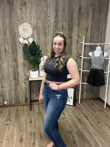 Go Girl Vintage Exposed Seam Crop