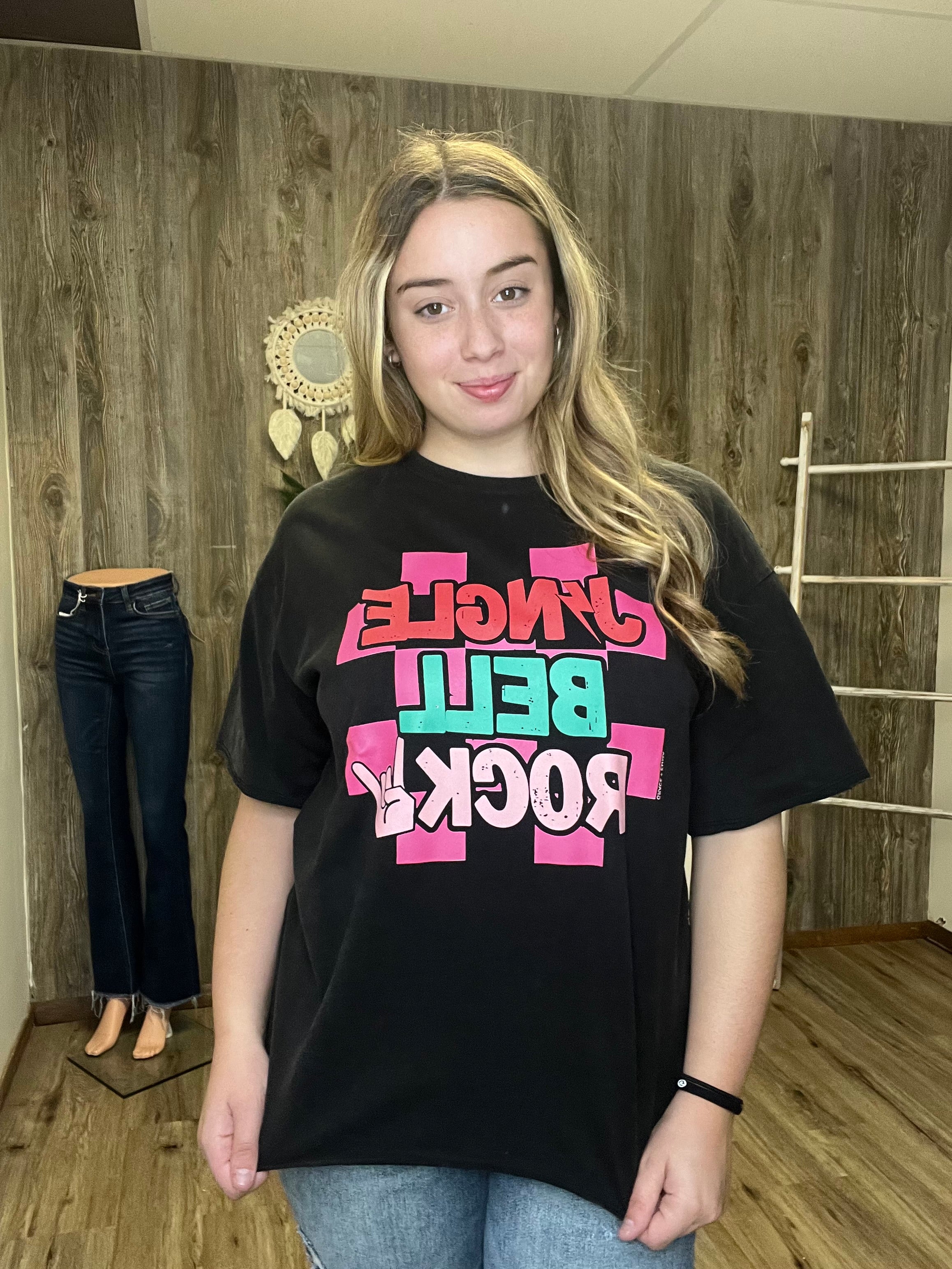 Jingle Bell Rock on Black Tee Shirt Blank