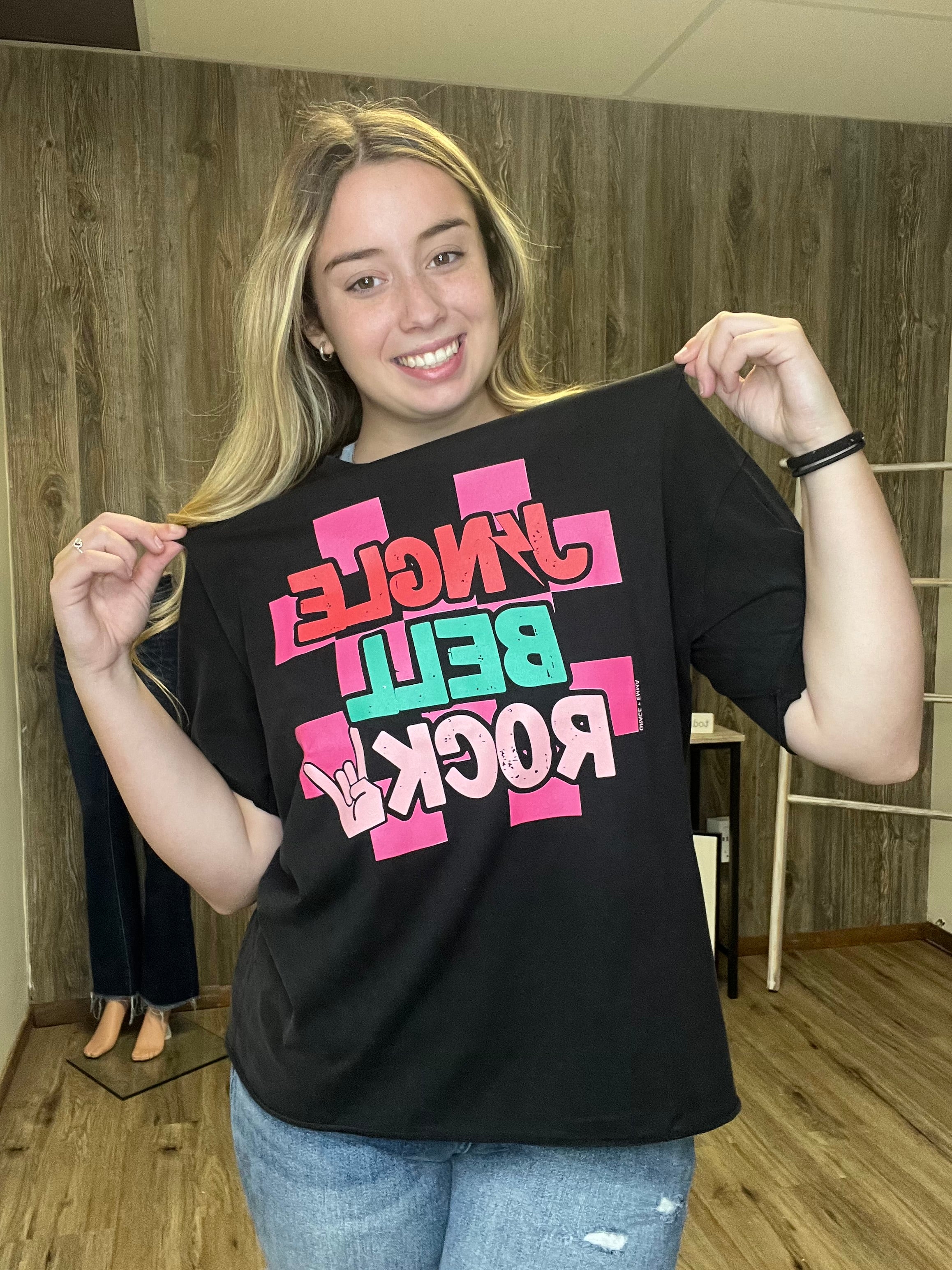 Jingle Bell Rock on Black Tee Shirt Blank