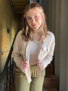 ZENANA ACID WASHED WAFFLE JACKET