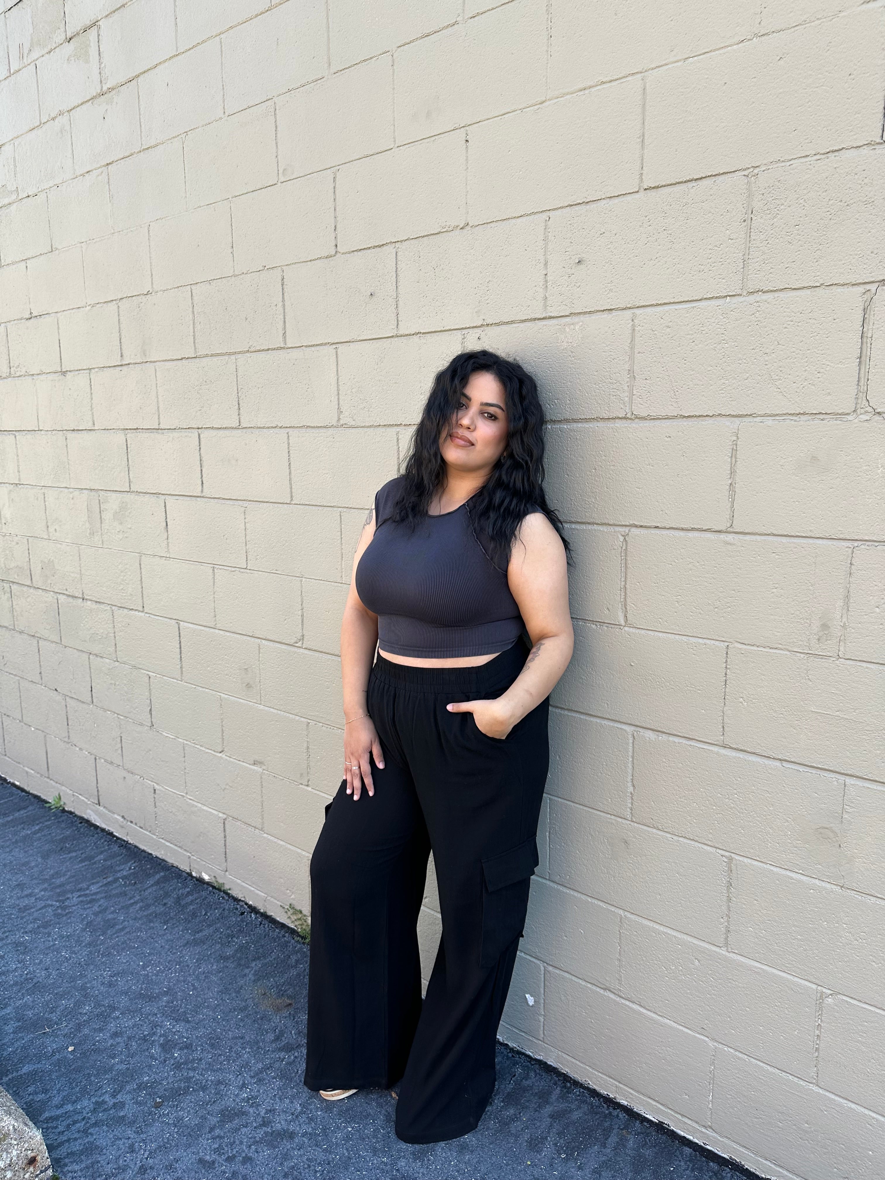 Go Girl Vintage Exposed Seam Crop