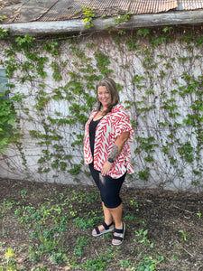 AMOLI LEAF RUFFLE KIMONO