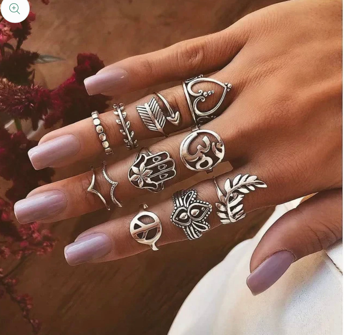 PEACE BOHO RING SET