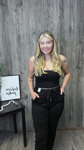 ZENANA RUCHED CROP TOP