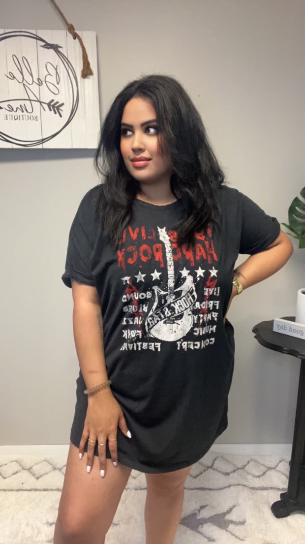 LIVE HARD ROCK MINERAL TEE DRESS