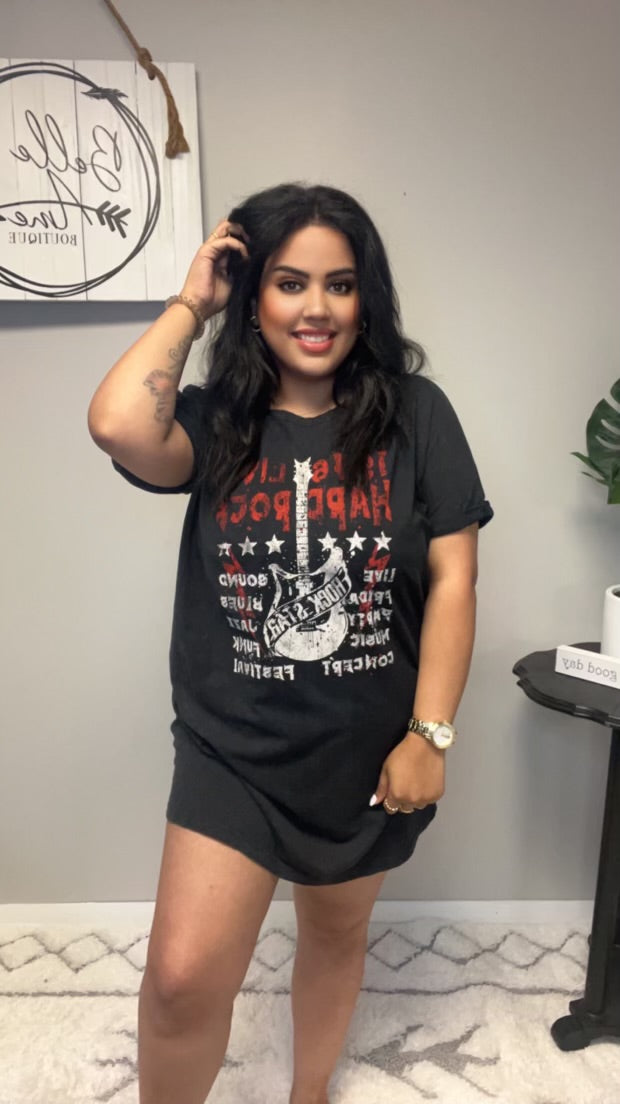 LIVE HARD ROCK MINERAL TEE DRESS