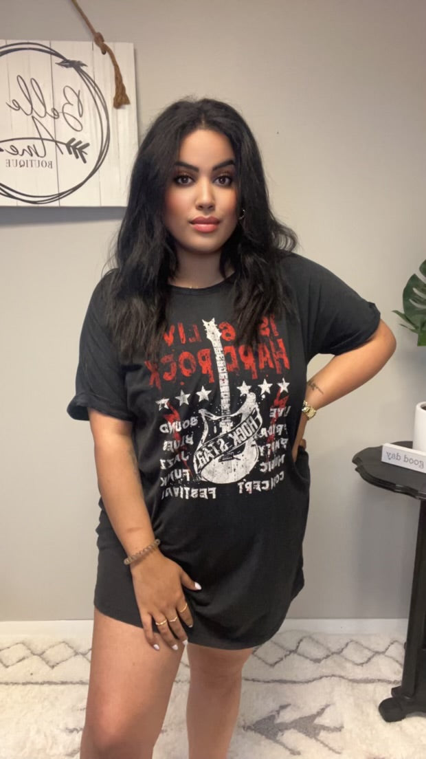 LIVE HARD ROCK MINERAL TEE DRESS