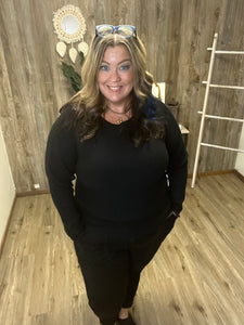 CURVY RIBBED DOLMAN SWEATER