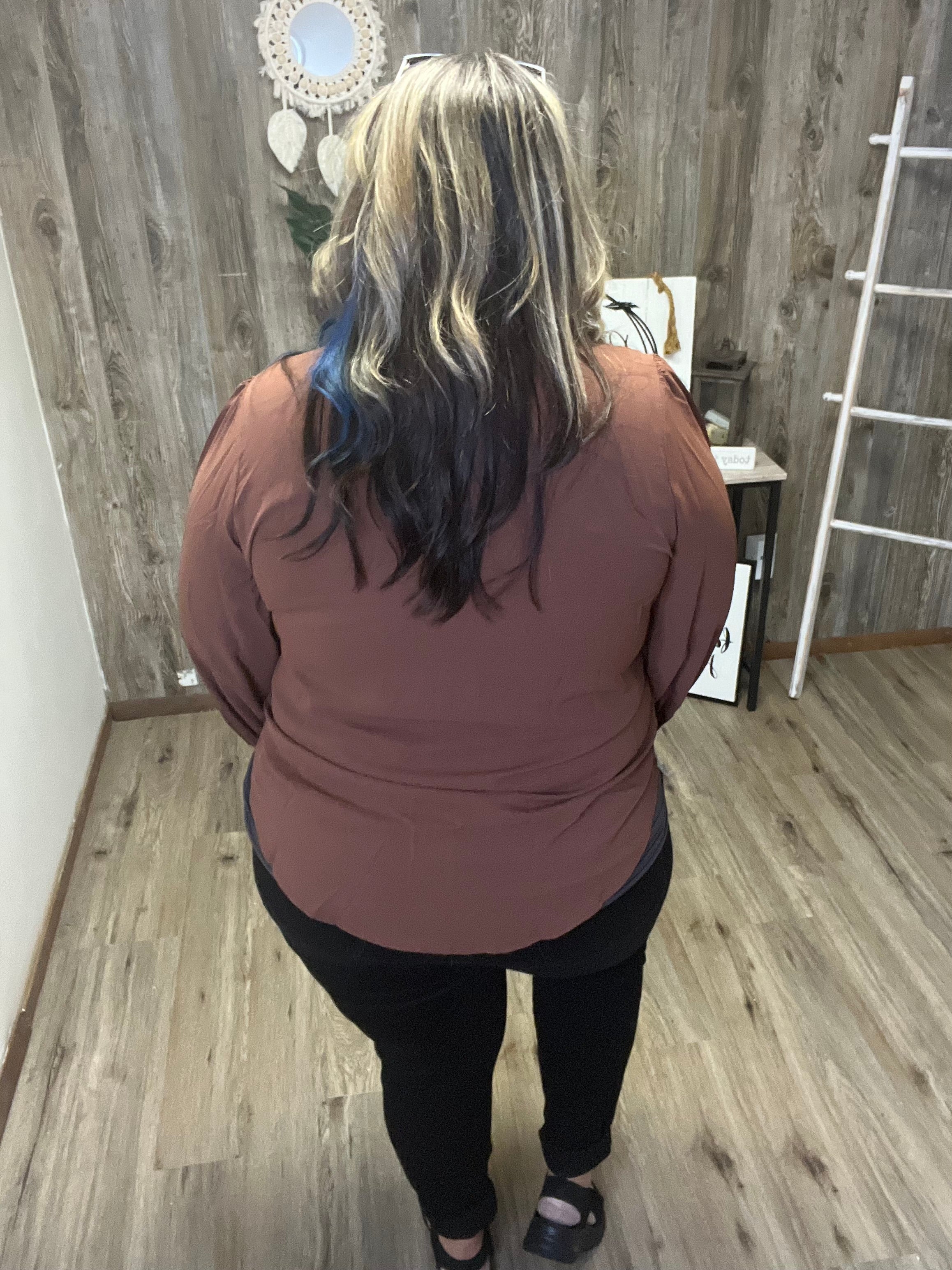 Long Cuff Lantern Puff Sleeve Button Down