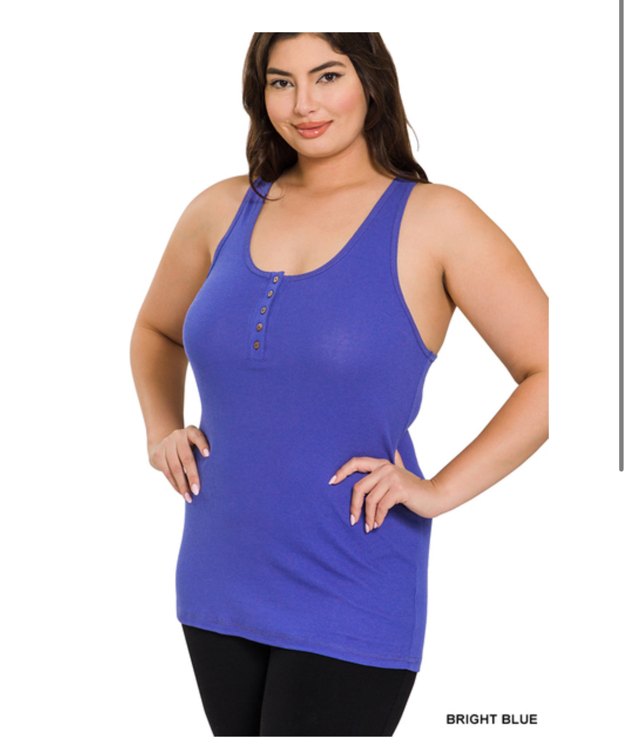 ZENANA RIBBED TANK CURVY