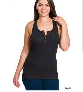 ZENANA RIBBED TANK CURVY