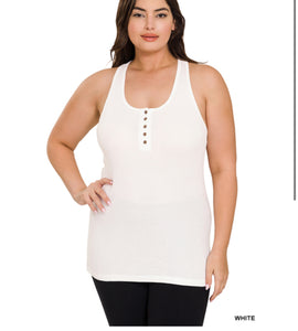 ZENANA RIBBED TANK CURVY