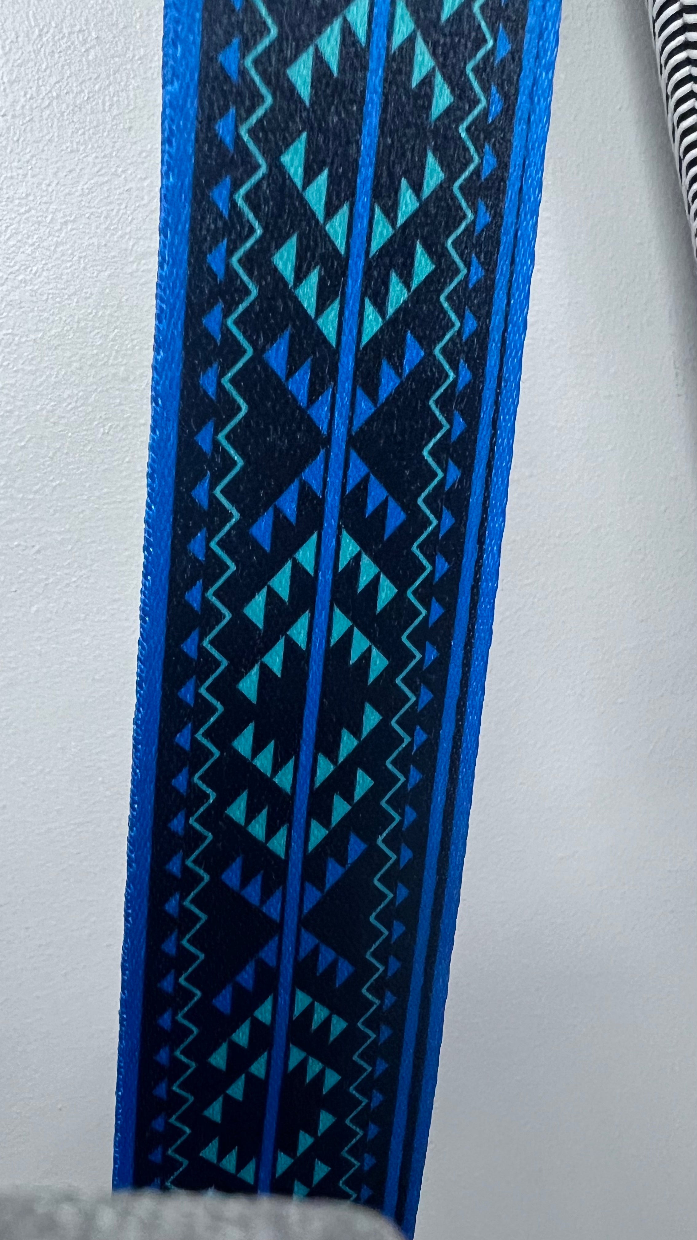 TRIBAL BLUE/GREEN GUITAR STRAP