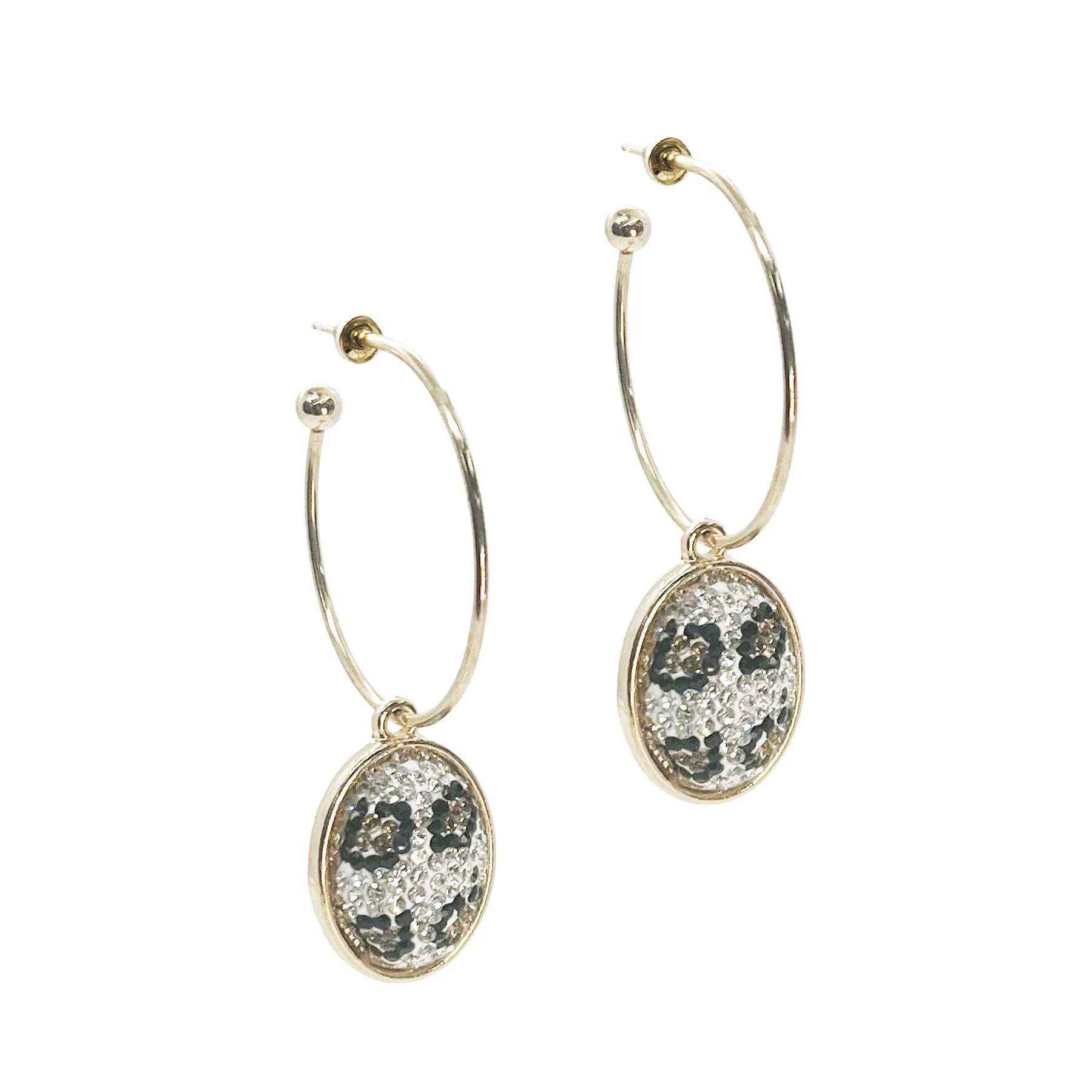 SOUTHERN LEOPARD CRYSTAL HOOPS