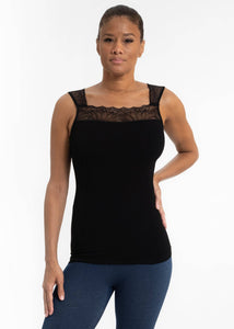 ELIETIAN Reversible Lace Inset Top: