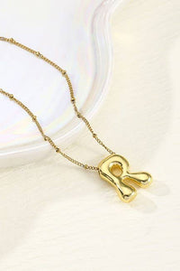 STAINLESS STEEL BALLOON BUBBLE INITIAL NECKLACE