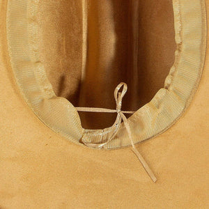 Western Braided Strap Faux Suede Cowboy Hat