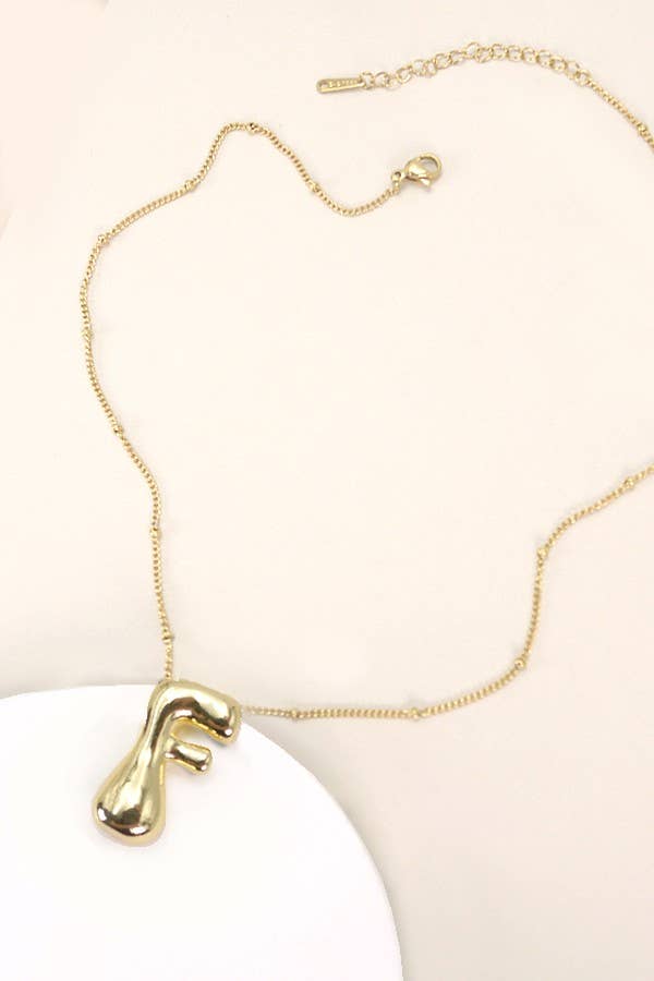 STAINLESS STEEL BALLOON BUBBLE INITIAL NECKLACE