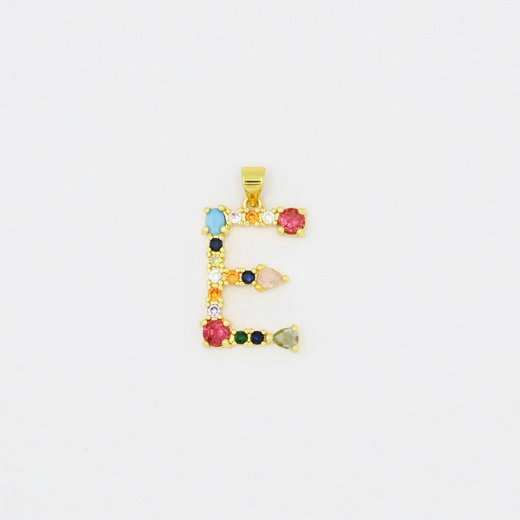 Treasure Jewels Inc. - Multi Gem Initial Charm