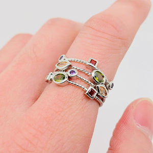 Mio Queena - Women Copper Inlaid Colored Cubic Zirconia Ring