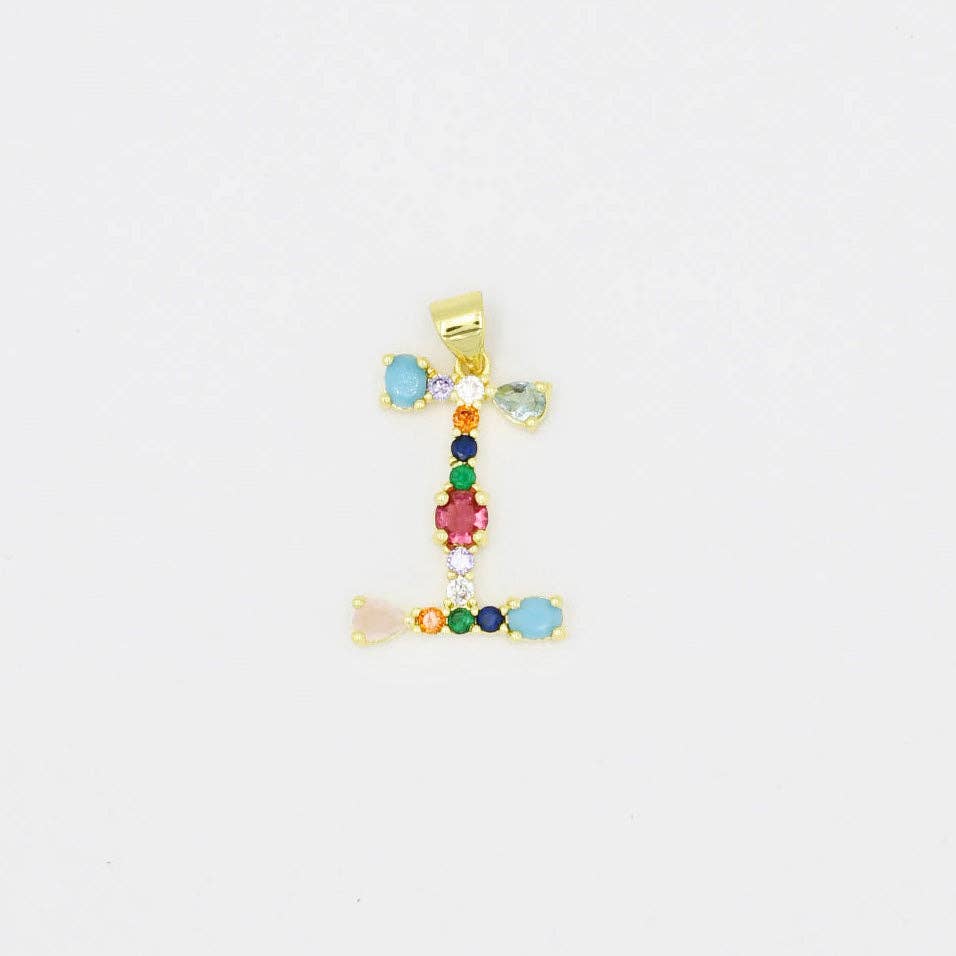 Treasure Jewels Inc. - Multi Gem Initial Charm
