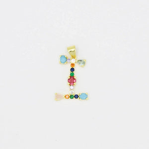 Treasure Jewels Inc. - Multi Gem Initial Charm