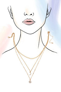 TRIO STAR MOON LAYERED NECKLACE