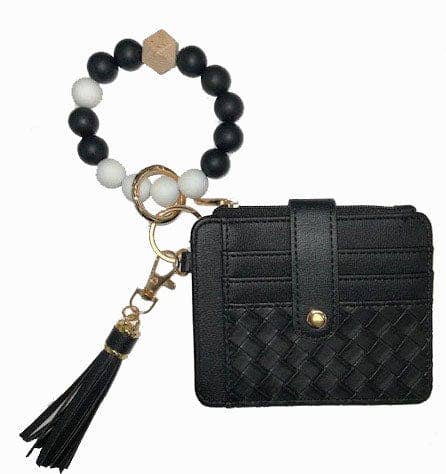 Nina Quilted Beaded Keychain Bracelet Wallet