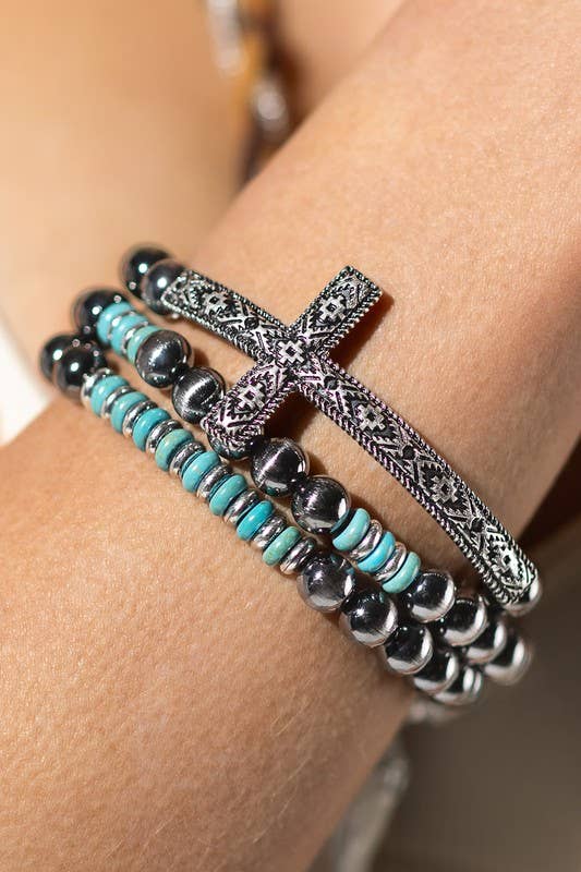 Western Navajo Aztek 3 Strand Bracelet