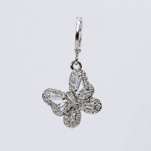 Crystal Butterfly Silver Charm
