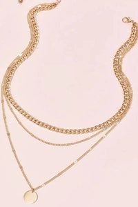 TITANIUM  STEEL NON-TARNISH LAYERED CHAIN NECKLACE