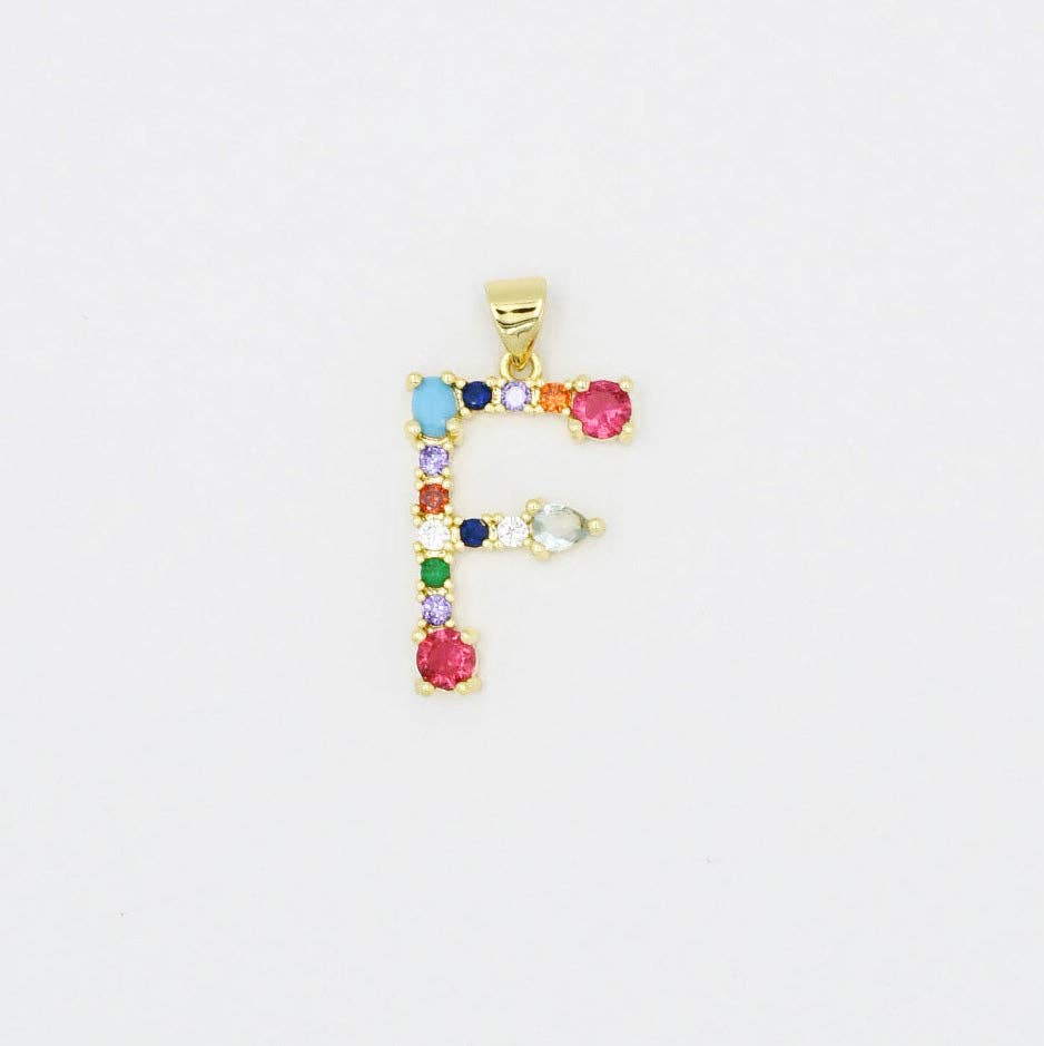 Treasure Jewels Inc. - Multi Gem Initial Charm