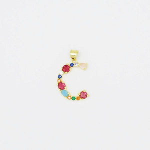 Treasure Jewels Inc. - Multi Gem Initial Charm