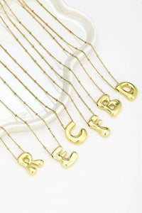 STAINLESS STEEL BALLOON BUBBLE INITIAL NECKLACE