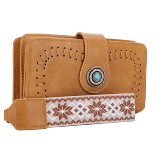 Dolly Western Women's Wallet with Boho Wristlet Strap