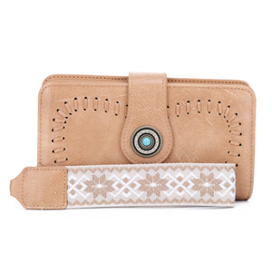 Dolly Western Women's Wallet with Boho Wristlet Strap