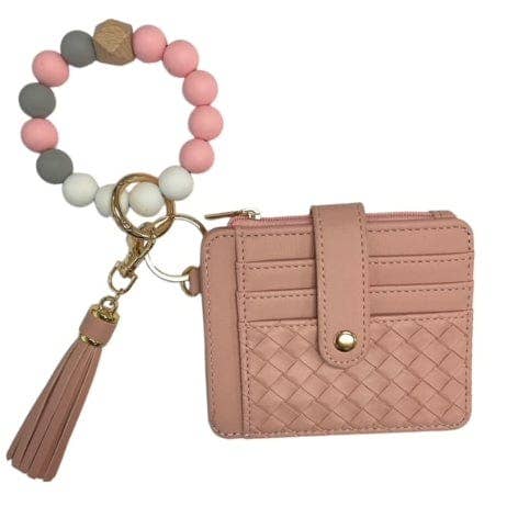 Nina Quilted Beaded Keychain Bracelet Wallet