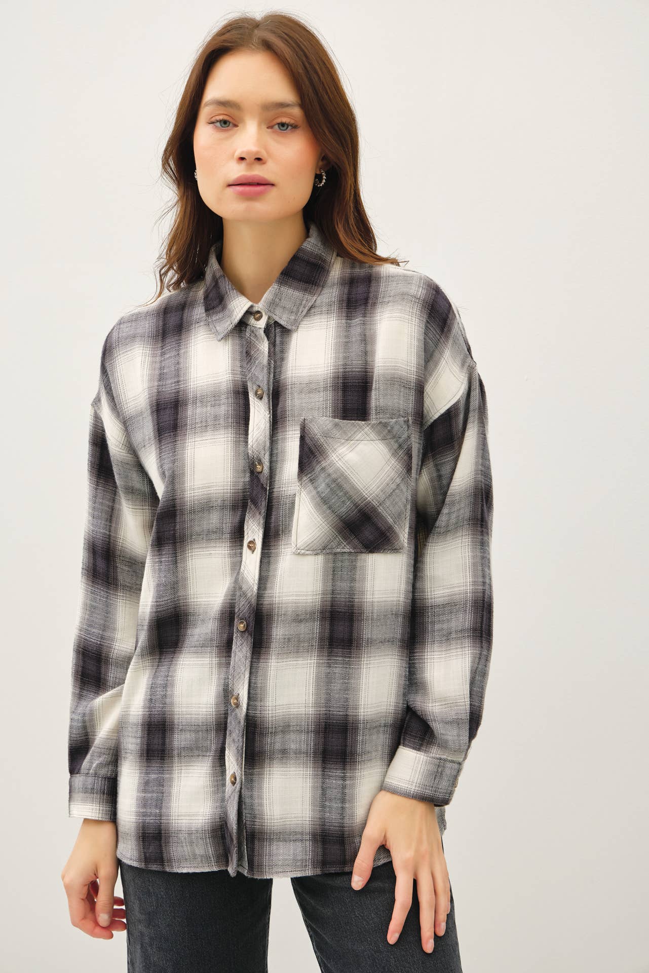 Be Cool - OVERSZIED CHARCOAL FLANNEL