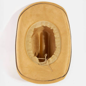 Western Braided Strap Faux Suede Cowboy Hat