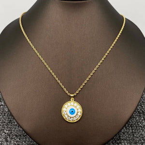 Mio Queena - Multi Style Evil Eyes Gold Plated S.Steel Necklace - FGS
