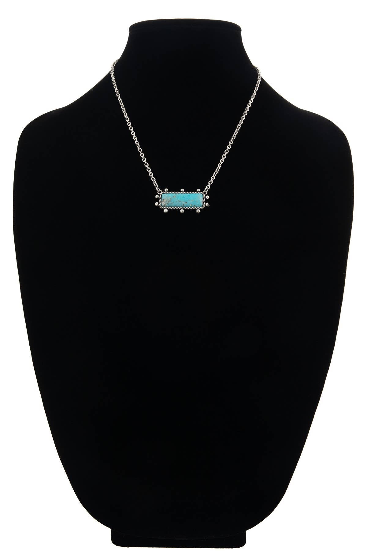 Western  Bar Necklace with Hand Stone