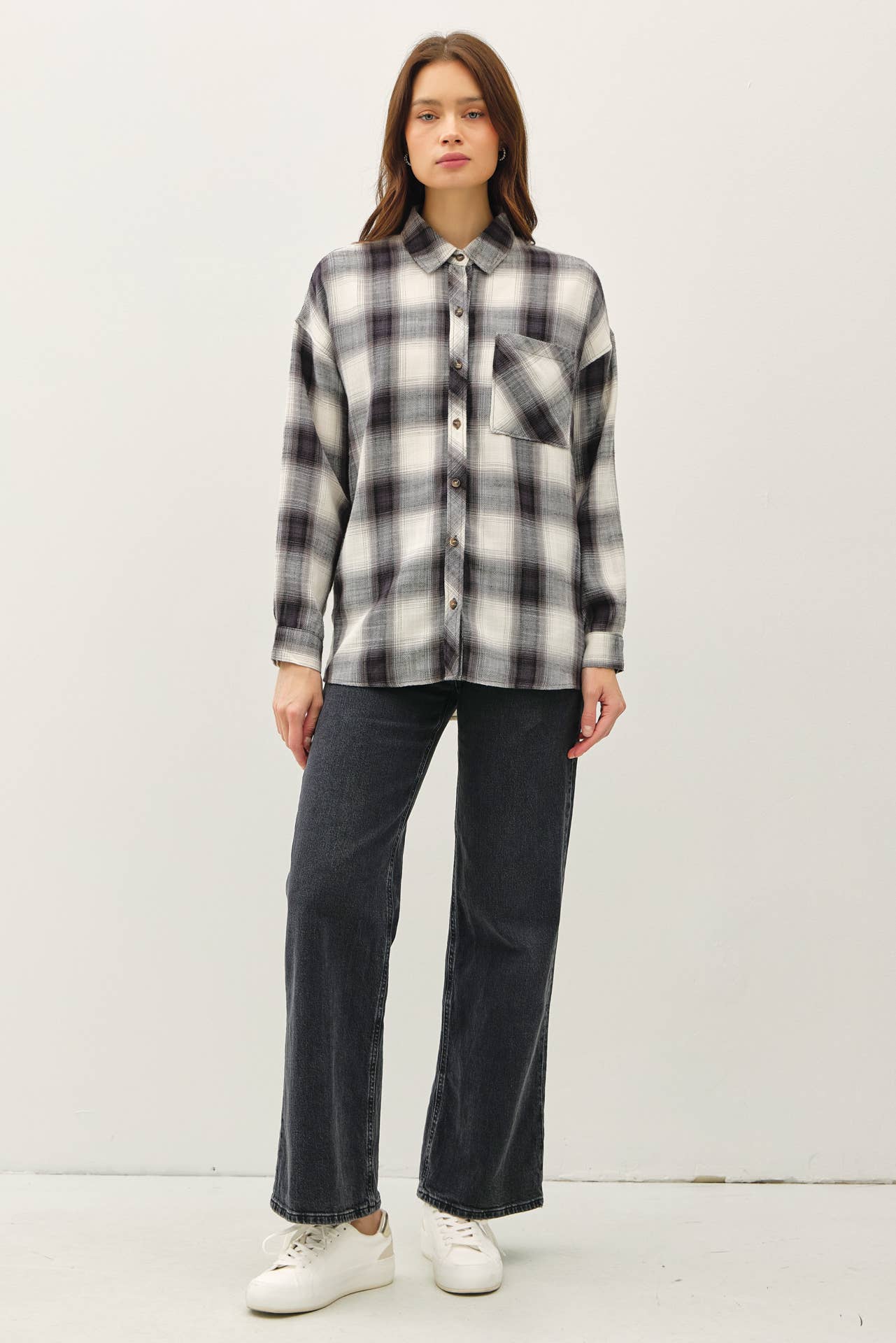 Be Cool - OVERSZIED CHARCOAL FLANNEL