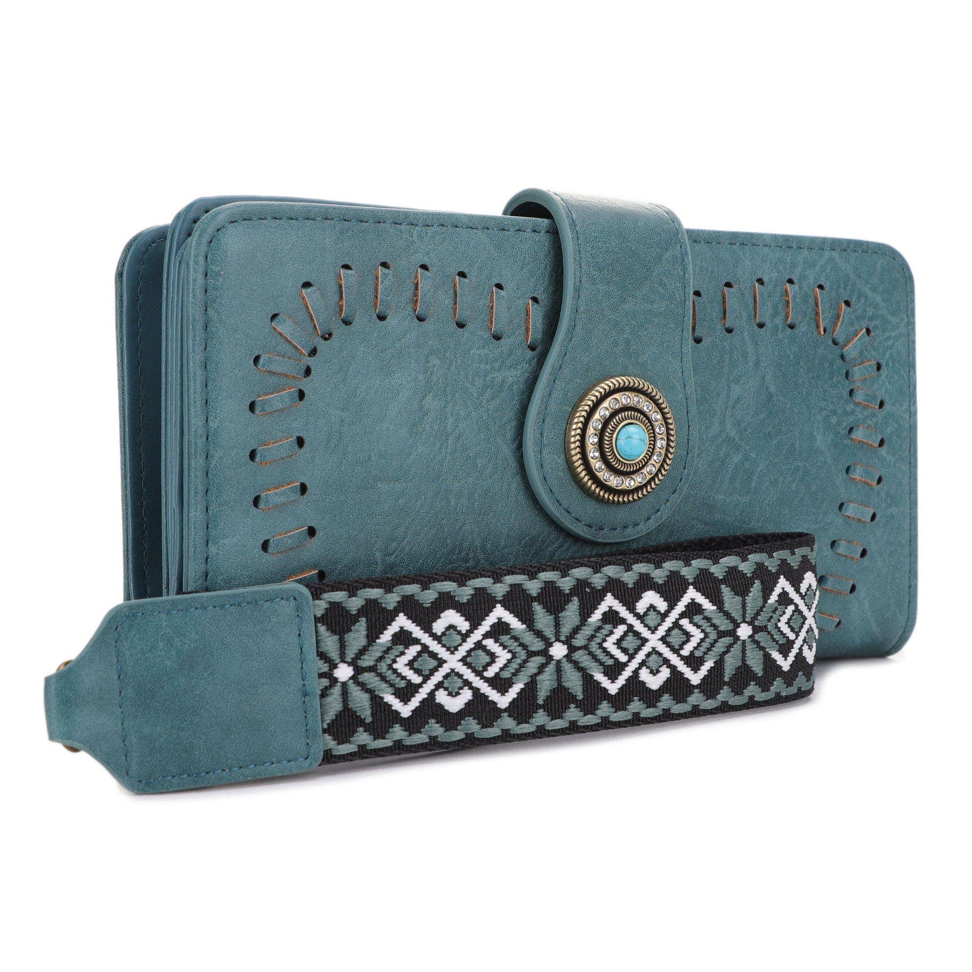 Dolly Western Women's Wallet with Boho Wristlet Strap