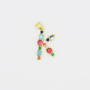 Treasure Jewels Inc. - Multi Gem Initial Charm