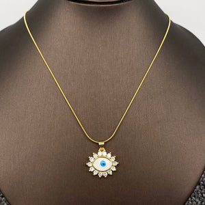 Mio Queena - Multi Style Evil Eyes Gold Plated S.Steel Necklace - FGS